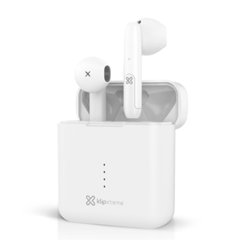 AURICULAR KLIPXTREME IN-EAR TWS TWINTOUCH INALAMBRICO - BT 50 - CARGA PORTATIL 12HS BLANCO (KTE-010
