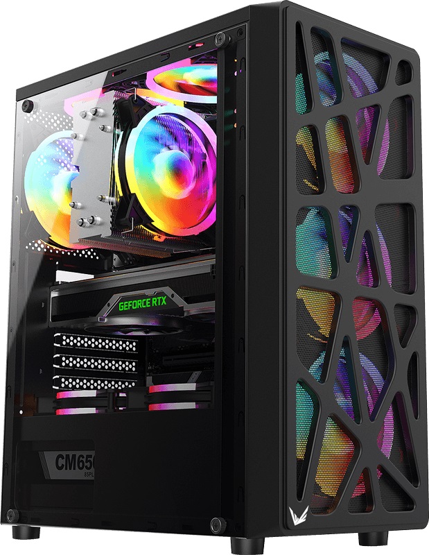 GABINETE GAMER FORMULA V LINE MANA BLACK (ATX 4 FANS COSMIC 12BK FRGB)