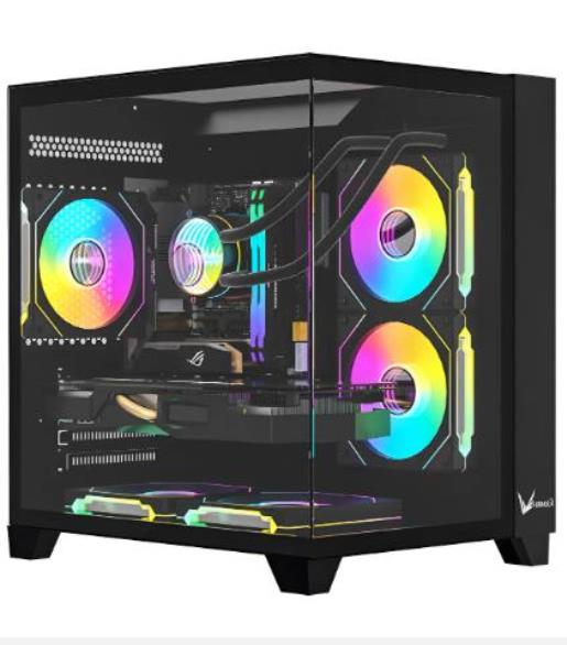 GABINETE GAMER FORMULA V LINE CRYSTAL Z9M FLOE BLACK (MATX  5 FANS ARGB)