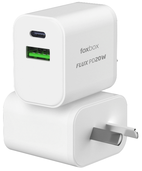 CARGADOR FOXBOX FLUX 20W BLANCO CON CABLE PRISM TYPE C (7989)