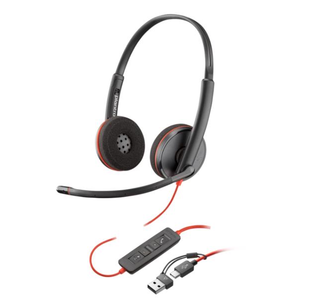 AURICULAR CMIC POLY BLACKWIRE 3220 USD-C (8X228A6)