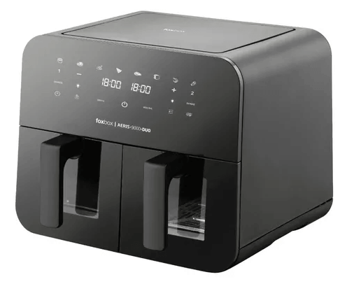 FREIDORA DE AIRE FOXBOX GENUS AERIS-9000-DUO 9LT 2000W NEGRO MOD FBX-ARS9LNVBX-100 (8304)