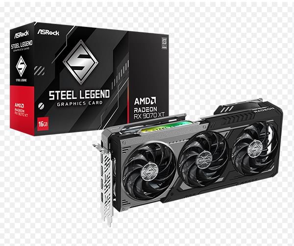 PLACA ASROCK RADEON RX9070 XT STEEL LEGEND DARK 16GB (90-GA5VZZ-00UANZ)