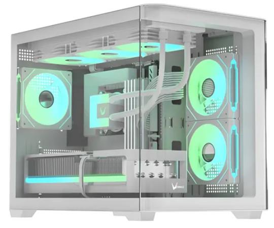 GABINETE GAMER FORMULA V LINE CRYSTAL U2M FLOE WHITE