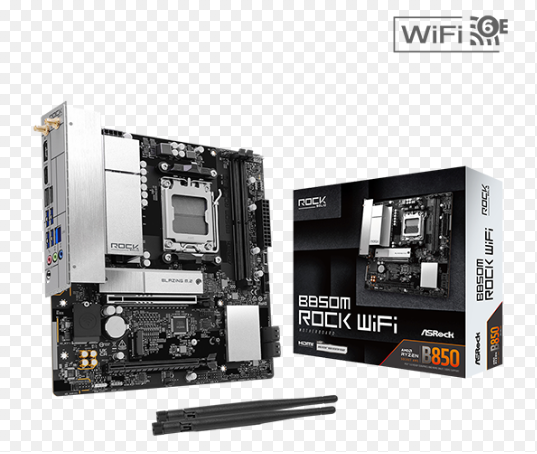 MB (AM5) ASROCK B850M ROCK WIFI DDR5 DDR5 (MB-B850M ROCKWIFI)(90-MXBU70-A0UAYAZ)