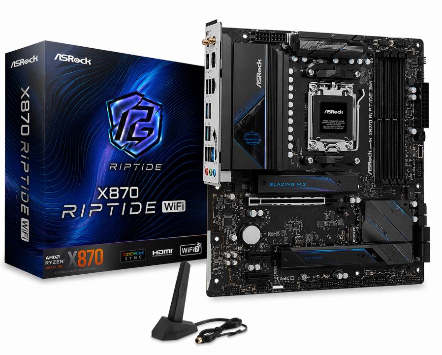 MB (AM5) ASROCK X870 RIPTIDE WIFI DDR5 (MB-X870 RIPWIFI) (90-MXBPP0-A0UAYAZ)