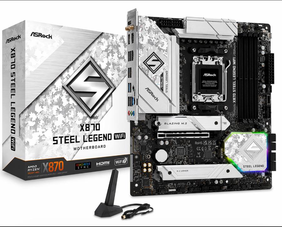 MB (AM5) ASROCK X870 STEEL LEGEND WIFI DDR5  (MB-X870 SLWIFI) (90-MXBPJ0-A0UAYAZ)