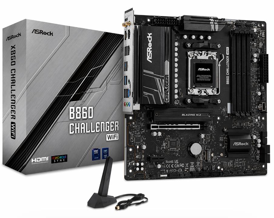 MB (LGA1851) ASROCK B860 CHALLENGER WIFI DDR5 (MB-B860 CLWIFI)(90-MXBUC0-A0UAYAZ)