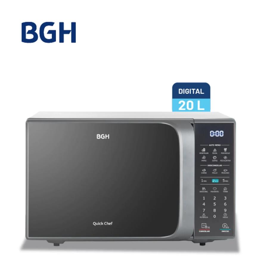 MICROONDAS BGH B120DS20I - ECO GRIS 20LTS DIGITAL (PIH049509)