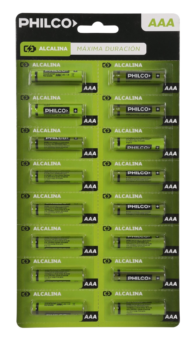 BLISTER DE PILAS ALCALINA PHILCO AA X16 UNIDADES 15V (94LR06P16C1API)