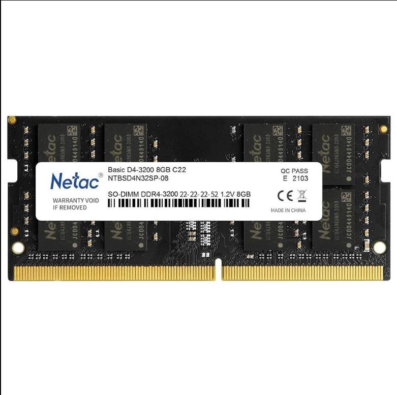 MEMORIA NETAC BASIC SODIMM DDR4 8GB 3200MHZ CL22 (NTBSD4N32SP-08)