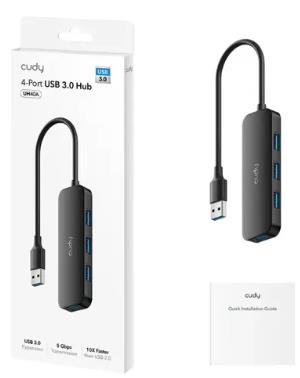 CONCENTRADOR CUDY 4-PORT USB-A 30 (UH40A)
