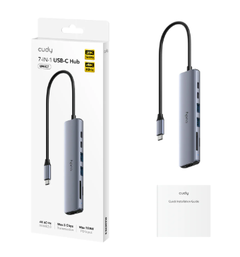 CONCENTRADOR CUDY USB-C 7 EN 1 4K HDMI (UH407)