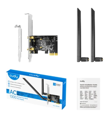 ADAPTADOR CUDY DE RED PCIE DOBLE BANDA WIFI 5 AC1300 (WE1300)